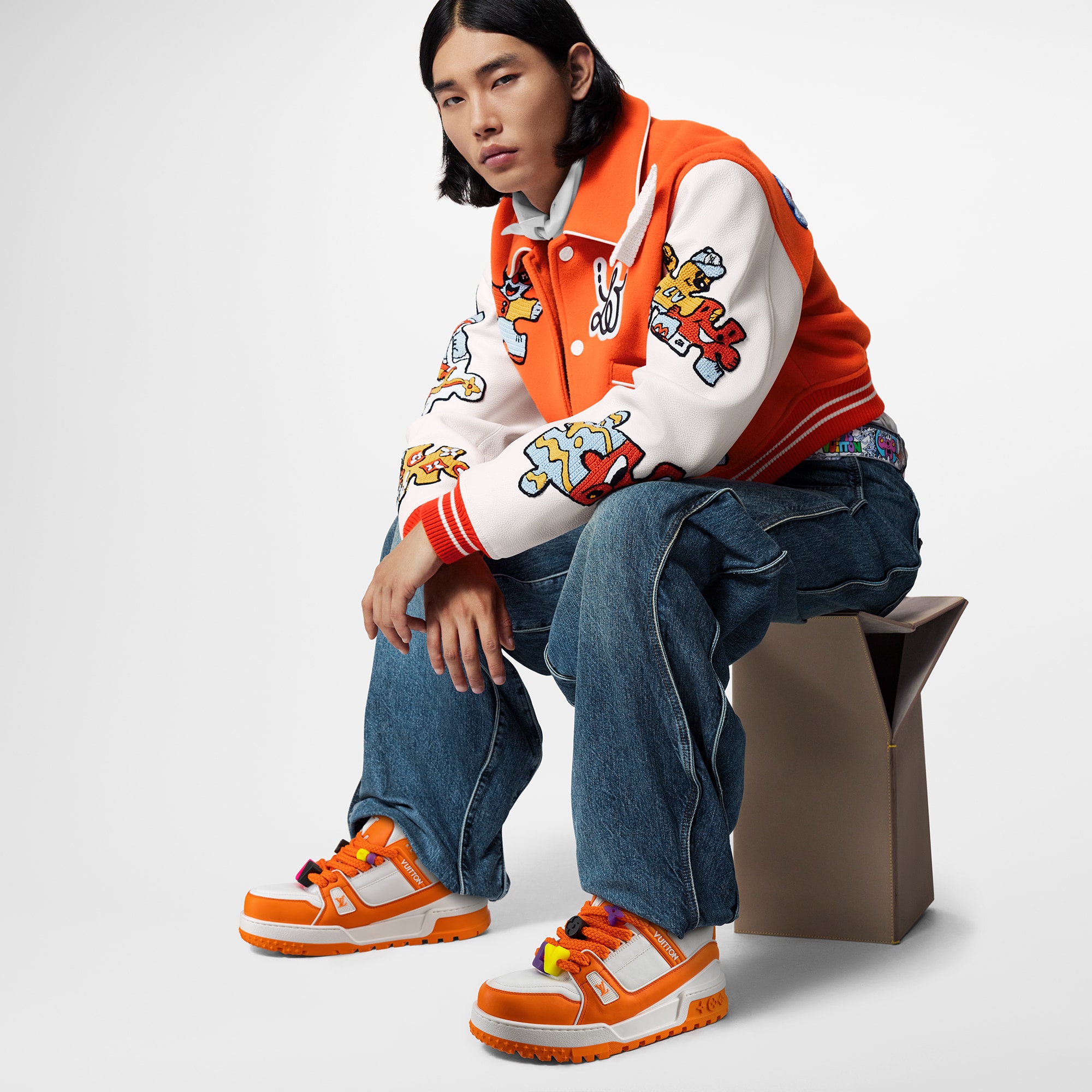 Orange 2025 lv sneakers